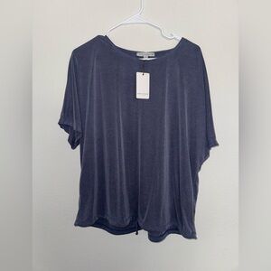 Green Envelope Modal Ribbed T-Shirt Blue